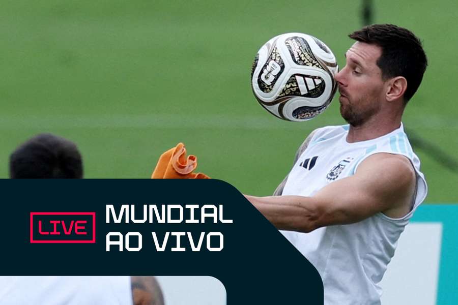 Lionel Messi no treino da Argentina