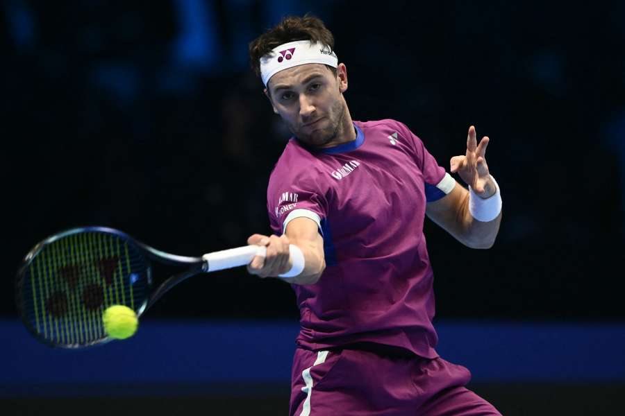 Casper Ruud, durante su partido ante Rublev