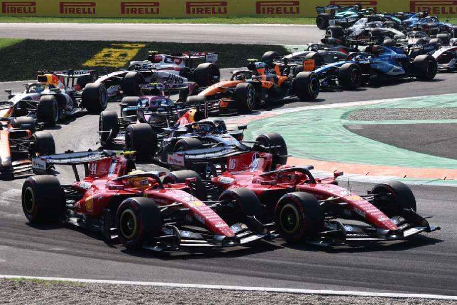Charles Leclerc and Lewis Hamilton in action against each other Charles Leclerc and Lewis Hamilton in action against each other