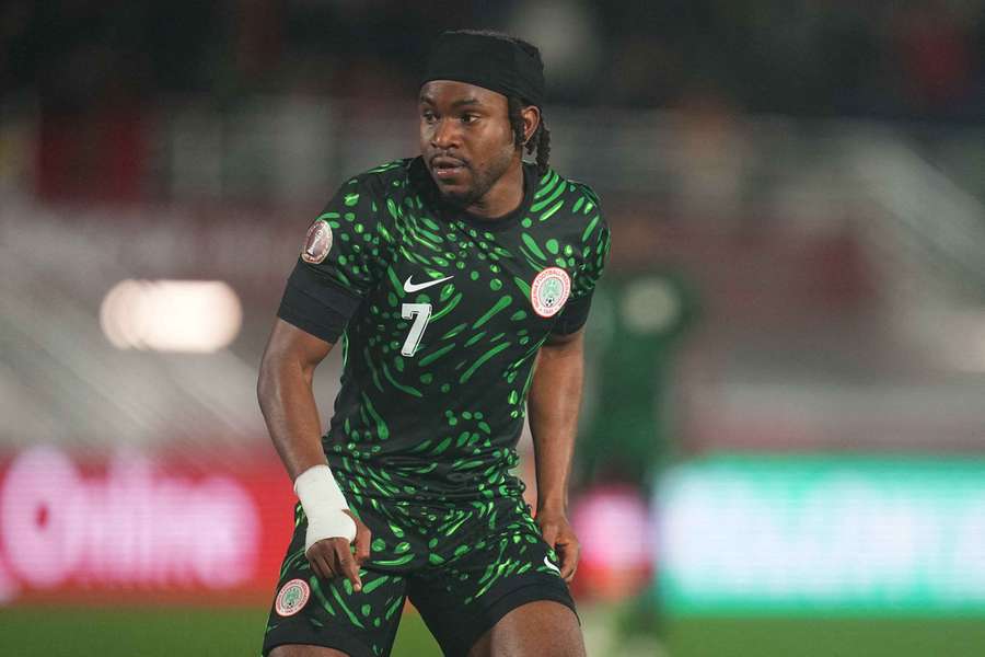 Lookman lors du 8ᵉ de finale face au Mozambique. Lookman lors du 8ᵉ de finale face au Mozambique.