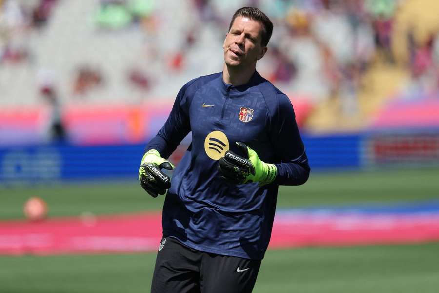 Szczesny no aquecimento para o El Clásico