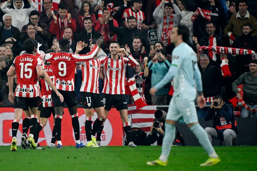 Athletic Club celebrates one of their goals Athletic Club celebrates one of their goals