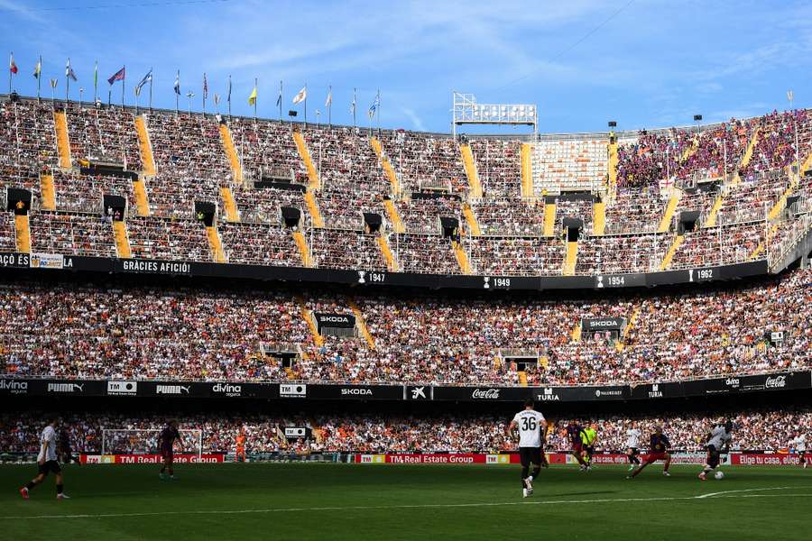 Imagen de Mestalla durante el Valencia-Barcelona