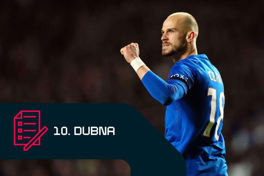 Václav Černý v dresu Rangers v Evropské lize.