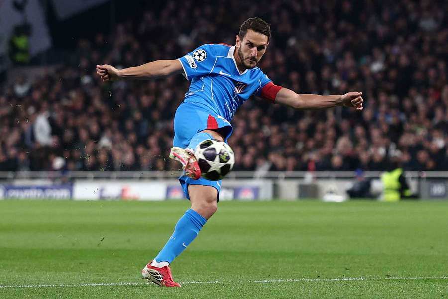 Koke in action against Tottenham Hotspur in the Champions League