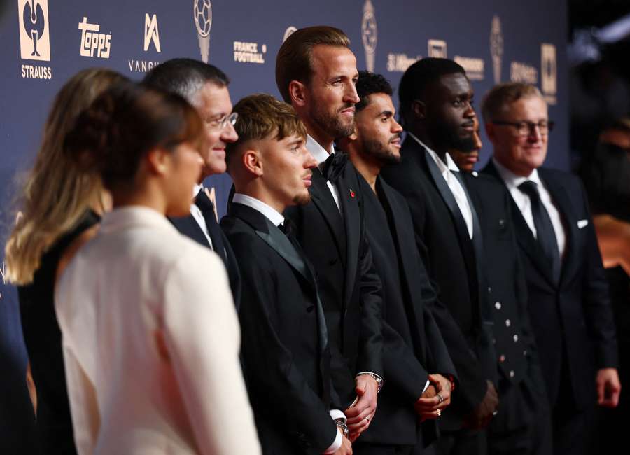 Harry Kane and his Bayern teammates on the red carpet