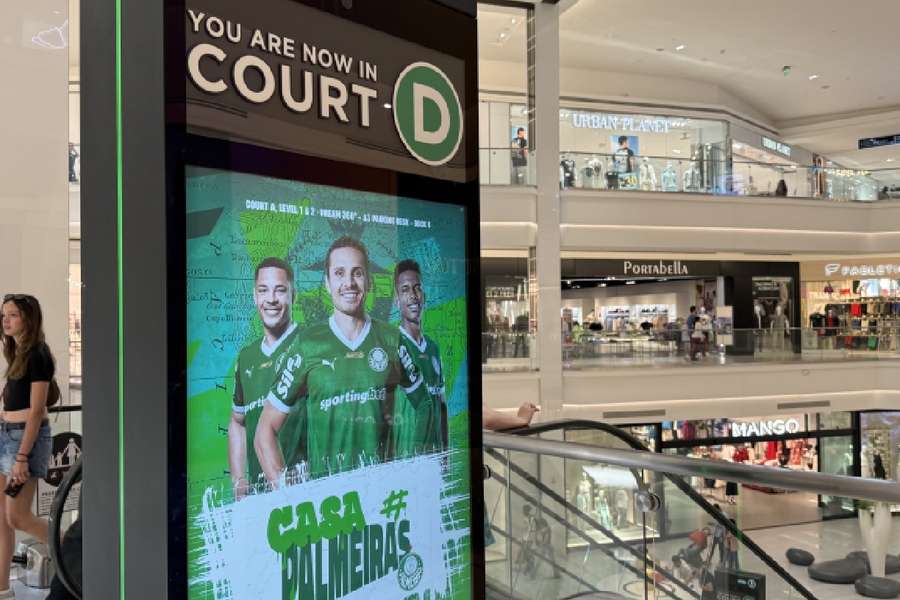Pubblicità di Casa Palmeiras nel centro commerciale American Dream