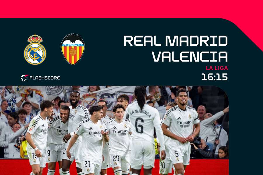 Madrid y Valencia se enfrentan en el Bernabéu.