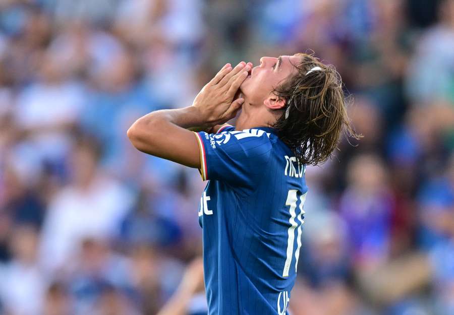 Paz dopo il gol sfiorato Paz dopo il gol sfiorato