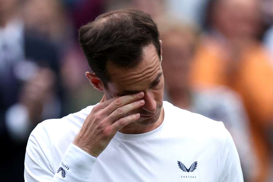 Andy Murray was in tranen na de nederlaag in de dubbelpartij
