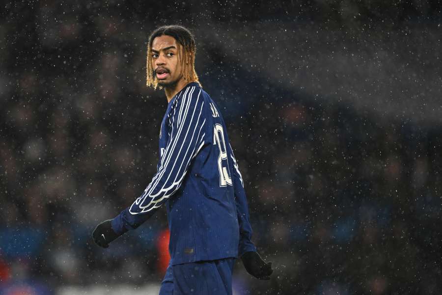 Bradley Barcola gegen Manchester City am 22. Januar.