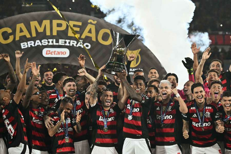 Les joueurs de Flamengo célébrant le titre.