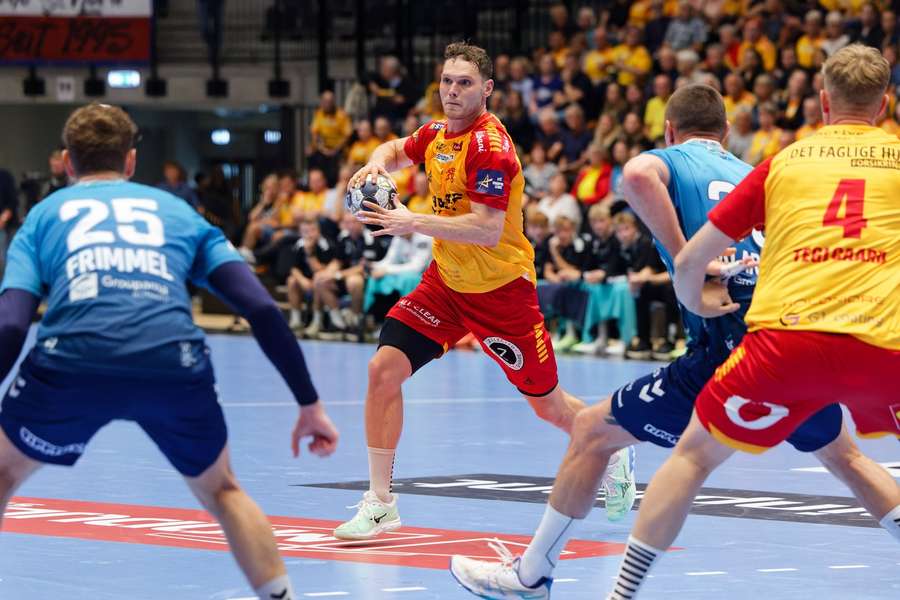 GOG's Nicolai Pedersen in action during the clash against Pick Szeged