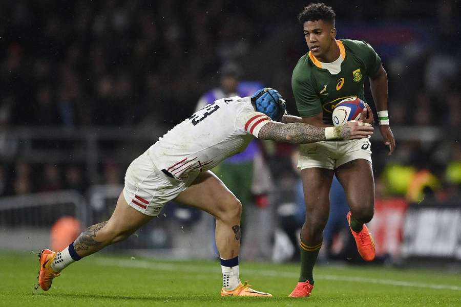 England's Jack Nowell in action with South Africa's Canan Moodie