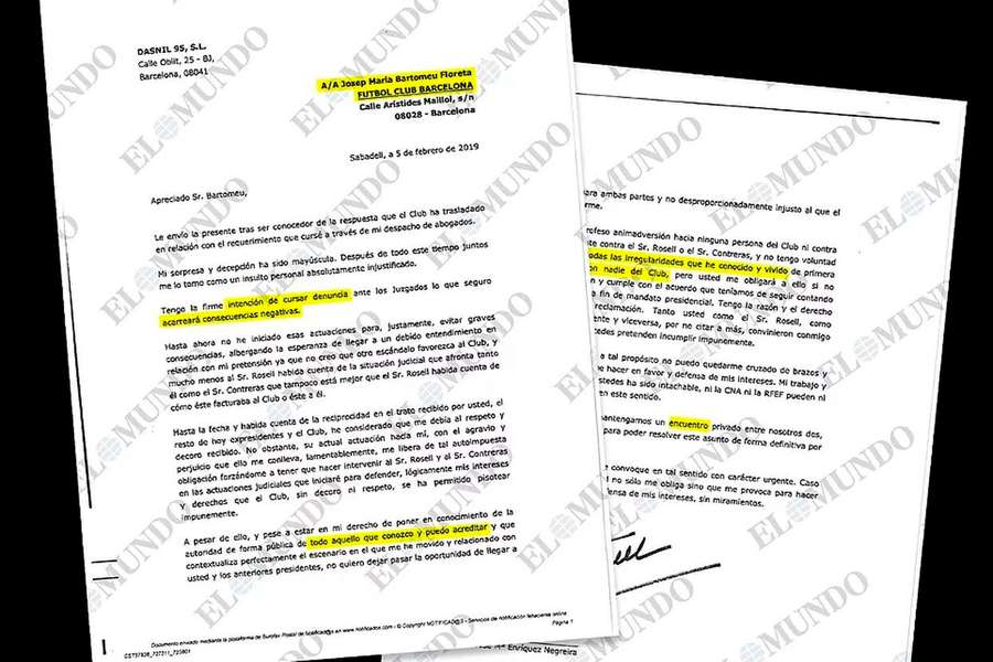 Os documentos em que Negreira teria chantageado Bartomeu