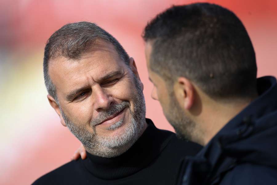 João Henriques com João Nuno antes do AFS-Estrela da Amadora