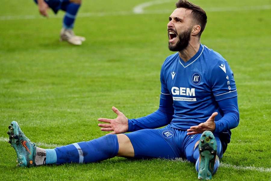 Voraussichtlich noch öfter in Jubelpose im KSC-Trikot zu sehen: Karlsruhes Fabian Schleusener.