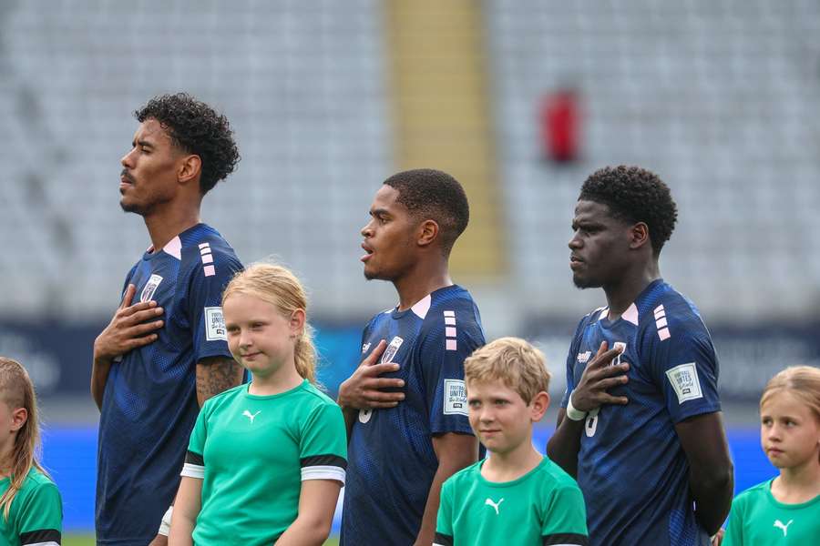 Kelvin Pires (left) ahead of Cape Verde vs Finland in March Kelvin Pires (left) ahead of Cape Verde vs Finland in March