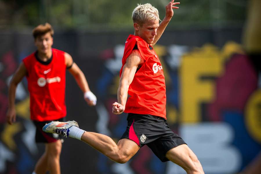 Dani Olmo, en un entrenamiento