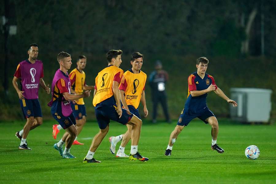 Spanish training session in Qatar