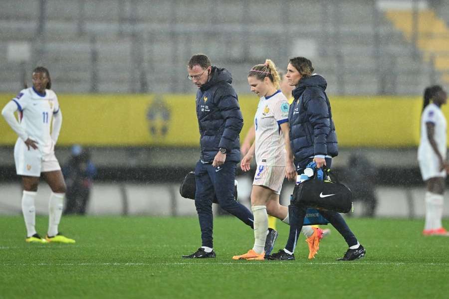 Eugénie Le Sommer est sortie sur blessure contre la Suède le 9 avril dernier.