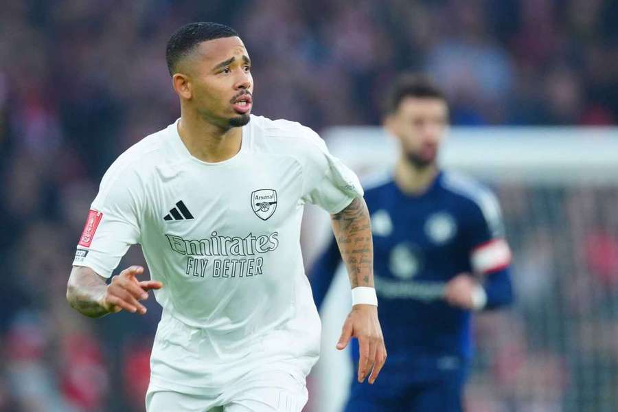 Gabriel Jesus, del Arsenal, durante el partido de FA Cup ante el Manchester United en enero de 2025