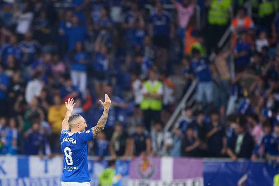 Cazorla celebrando con el Tartiere