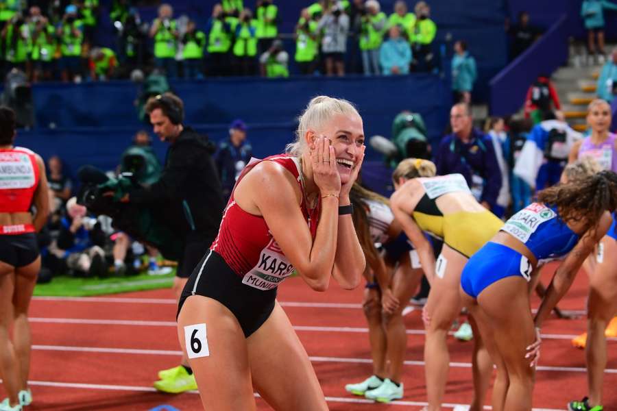 Ida Karstoft er ovenud lykkelig efter bronzemedaljen.