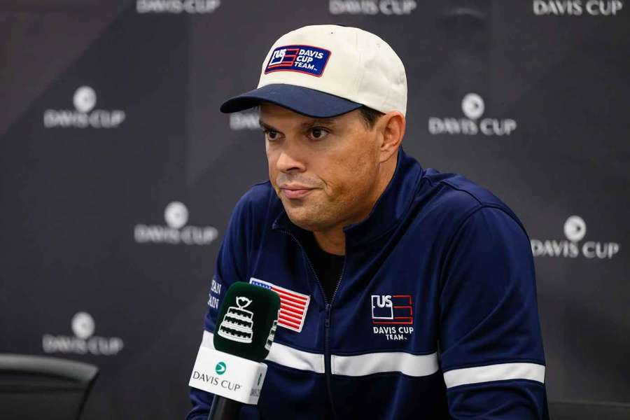 Kapitán amerického týmu Bob Bryan. Kapitán amerického týmu Bob Bryan.