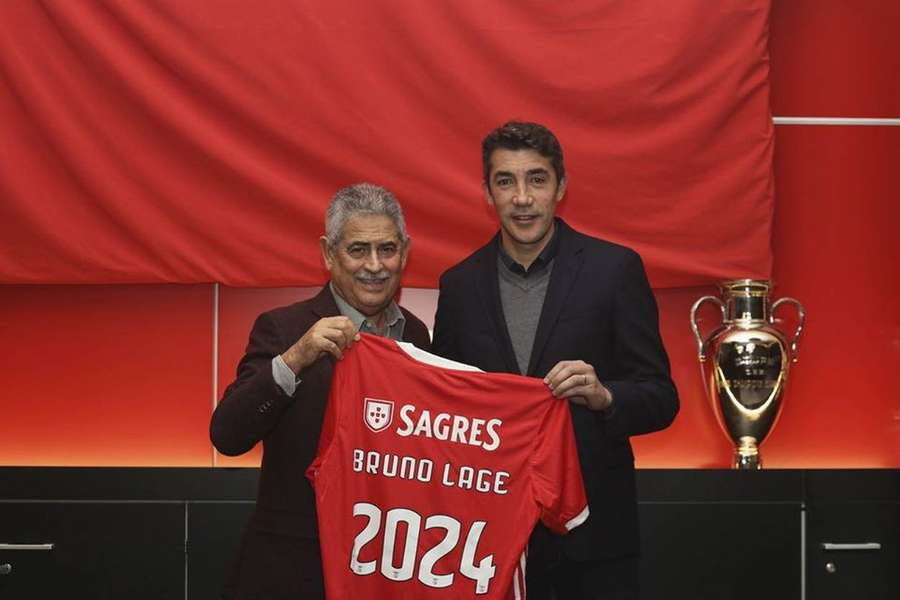 Luís Filipe Vieira com Bruno Lage