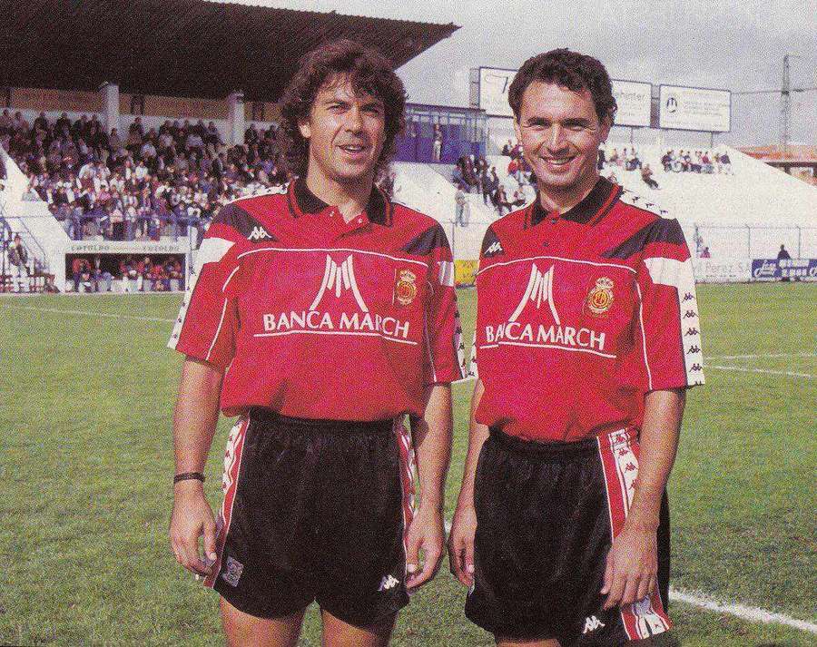 Mino, con Serna en el Mallorca