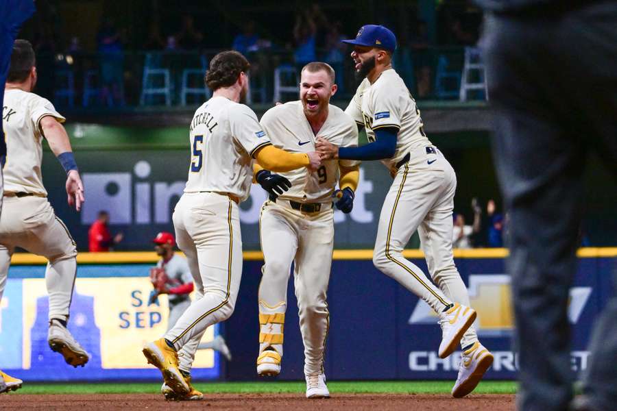 The Brewers celebrate 