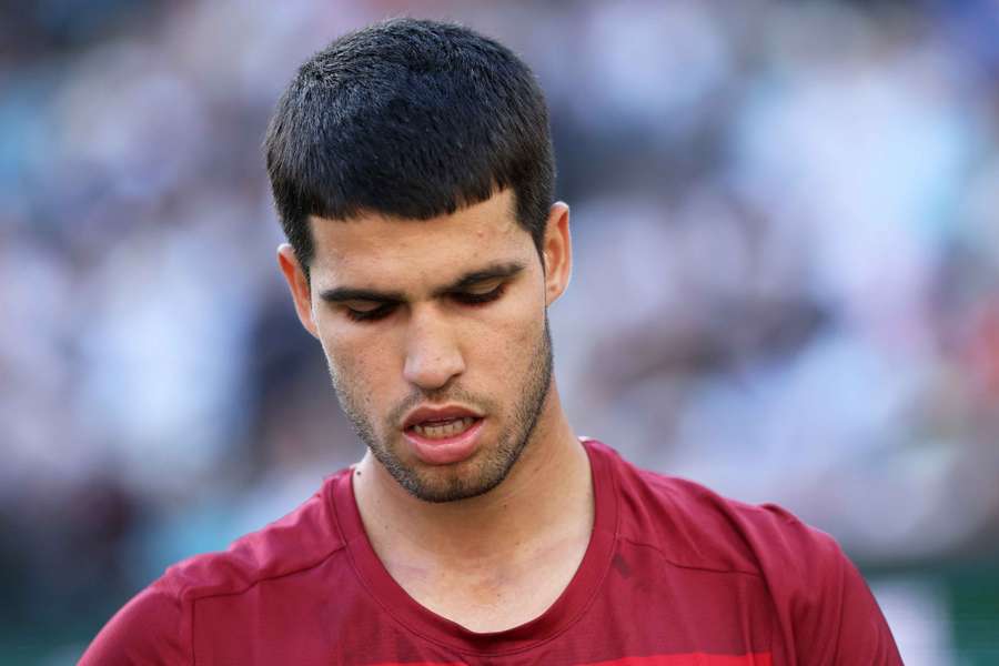 Carlos Alcaraz during his semi-final loss to Jack Draper at Indian Wells