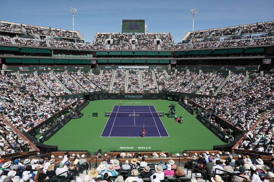 Mecz Aryny Sabalenki z Eleną Rybakiną w turnieju BNP Paribas Open w Indian Wells Tennis Garden 15 marca 2026 r. Mecz Aryny Sabalenki z Eleną Rybakiną w turnieju BNP Paribas Open w Indian Wells Tennis Garden 15 marca 2026 r.