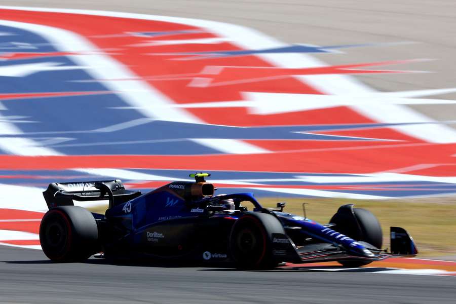 Williams' Logan Sargeant in action during practice in Texas last year