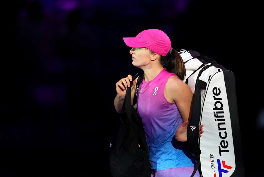 Poland's Iga Swiatek leaves the court after a WTA Finals match