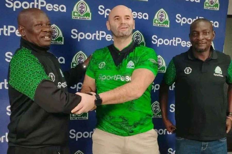 Gor Mahia boss Mihic (centre) is unbeaten in six league matches 