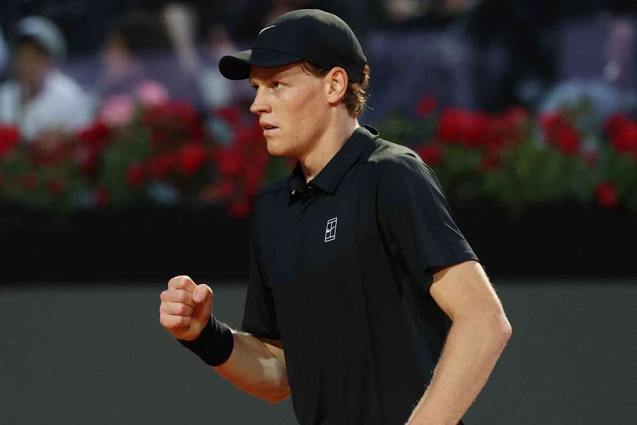 Jannik Sinner reacts during his match against Austria's Sebastian Ofner
