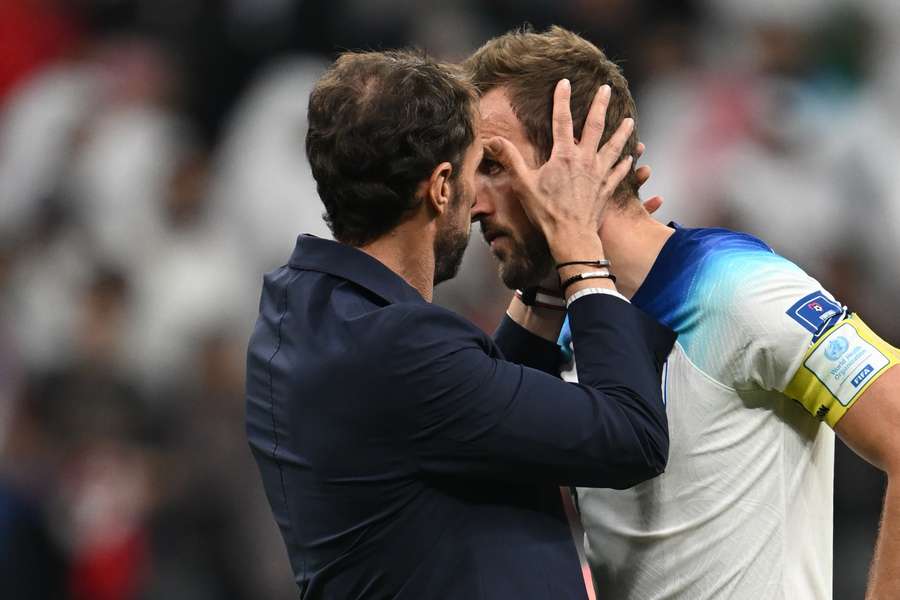 Southgate en Kane na de wedstrijd