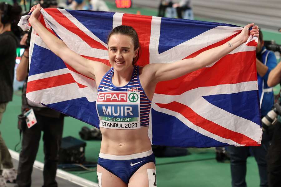 Laura Muir clocked 4:03.40 to win her fifth European Indoor Championship crown
