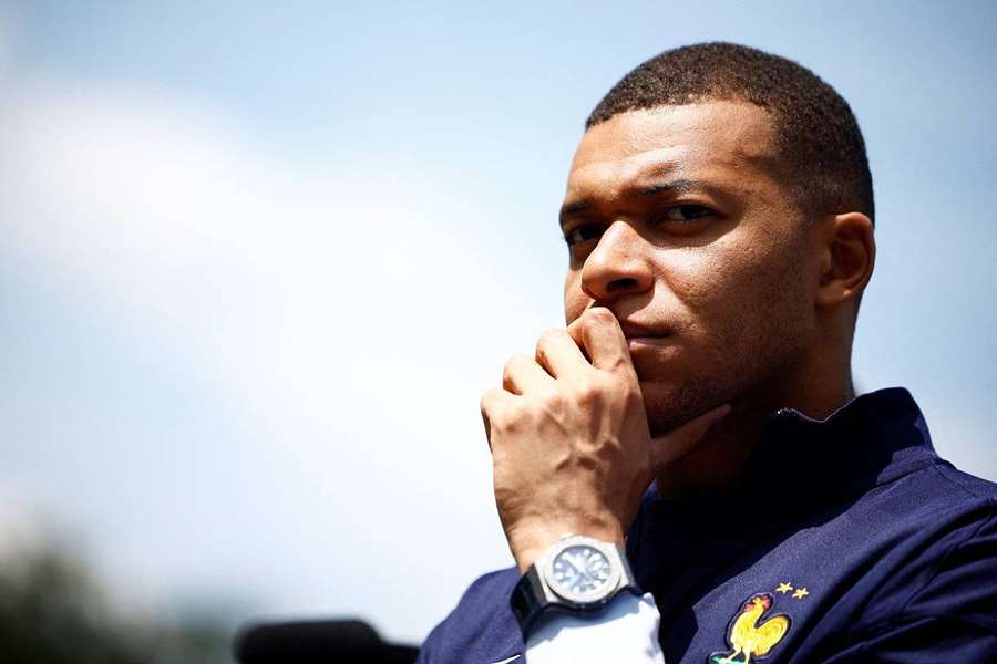 Kylian Mbappé à Clairefontaine lundi.