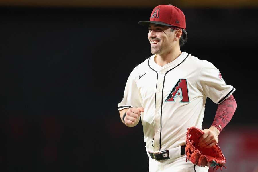 D"backs' Corbin Carroll smiling after beating the Atlanta Braves (2025)