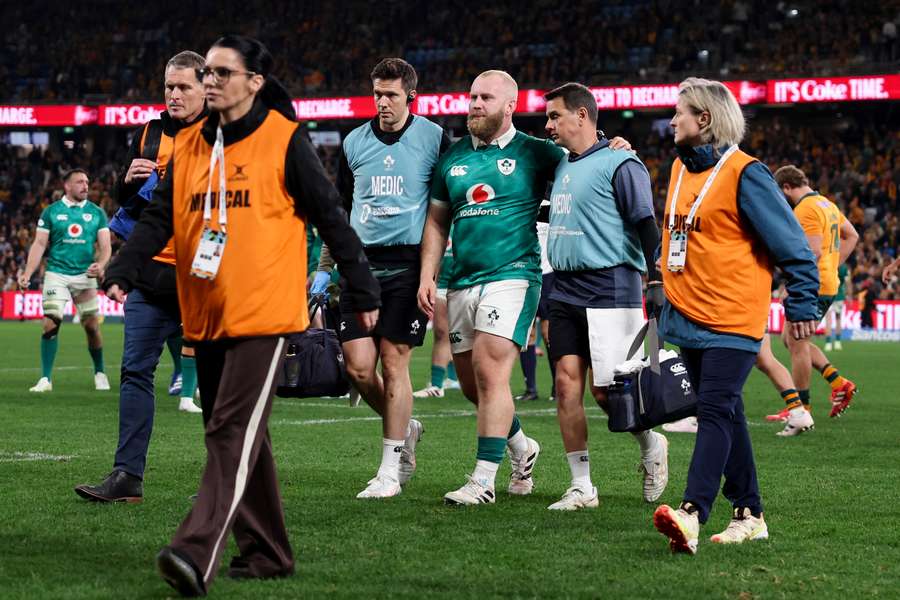 Jeremy Loughman leaving the field with concussion last weekend. Jeremy Loughman leaving the field with concussion last weekend.