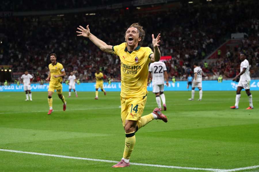 Luka Modric celebrates his goal