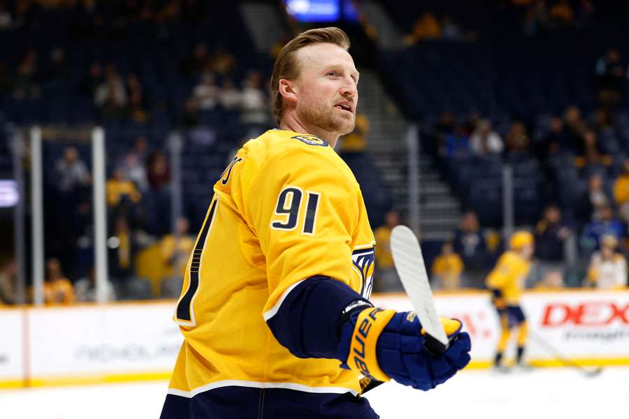 Steven Stamkos scored four times for the Nashville Predators on Thursday in the NHL. Steven Stamkos scored four times for the Nashville Predators on Thursday in the NHL.