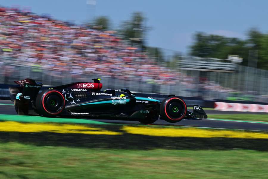 Lewis Hamilton was fastest in the second practice session for the Italian Grand Prix