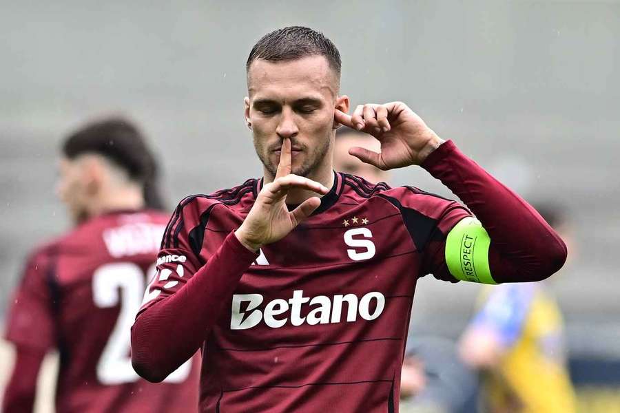 Haraslín svojsky oslavoval gól.