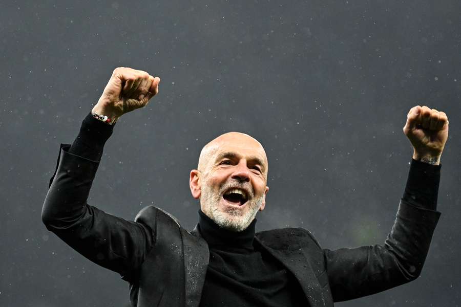 Pioli celebrates after Milan's win over two legs