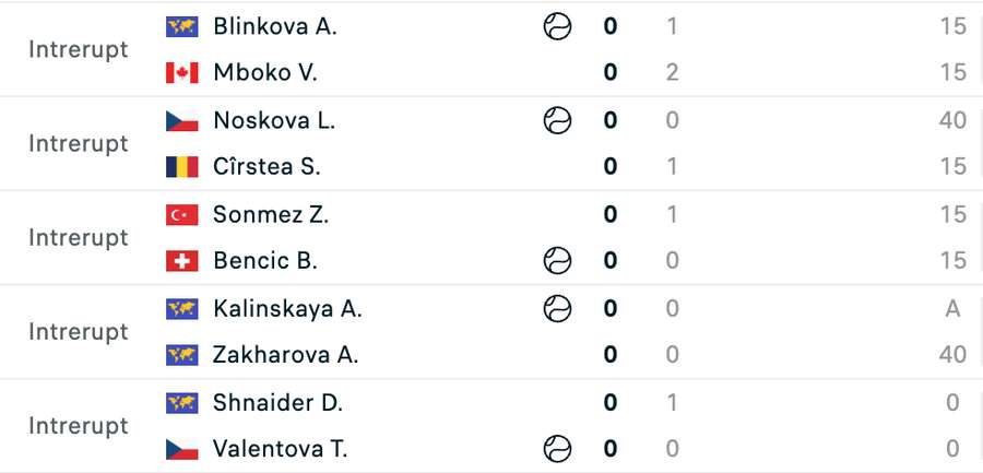 Partide întrerupte WTA Miami Open