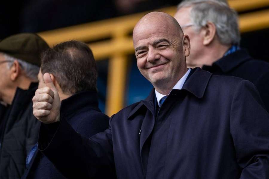 Gianni Infantino pictured in the director's box at The Den.